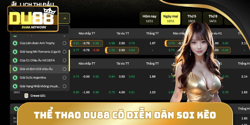 Thể Thao DU88 - Sân Chơi Xanh Chín Cho Tín Đồ Bóng Đá 2 Diễn đàn phân tích kèo hoạt động sôi nổi mỗi ngày